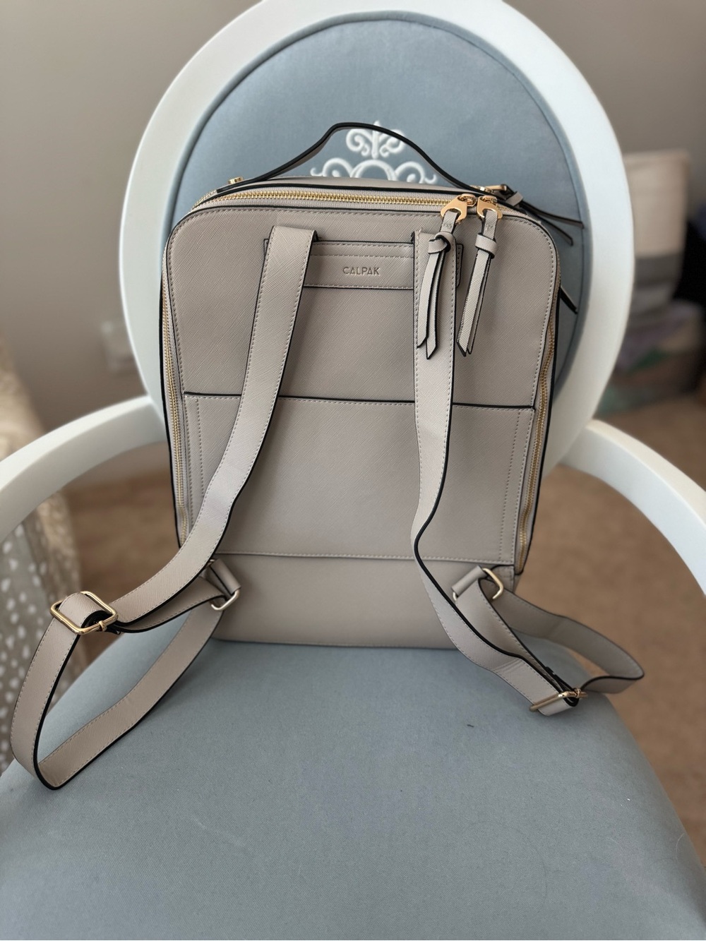 Calpak Beige Leather Backpack - Picture 5 of 7